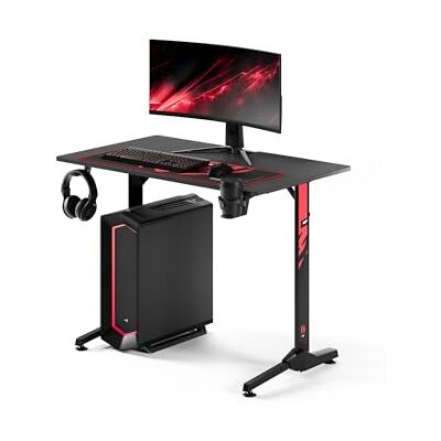 DIABLO X-Mate 1000 Scrivania Gaming 100 cm x 75 cm x 60 cm Scrivania per PC Carbonio Portabevande Gancio per Cuffie Protezione antiscivolo per i piedi DIABLO X-Mate 1000 Scrivania Gaming 100 cm x 75 cm x 60 cm Scrivania per PC Carbonio Portabevande Gancio per Cuffie Protezione antiscivolo per i piedi