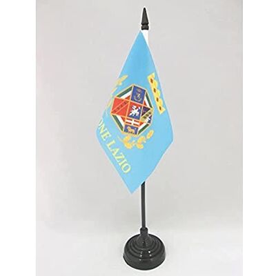 AZ FLAG Bandiera da Tavolo Lazio 15x10 cm Poliestere 100D Base Plastica Uso interno bandiera da tavolo italiana finitura cucita e bordi rinforzati con asta in plastica e base in plastica AZ FLAG Bandiera da Tavolo Lazio 15x10 cm Poliestere 100D Base Plastica Uso interno bandiera da tavolo italiana finitura cucita e bordi rinforzati con asta in plastica e base in plastica