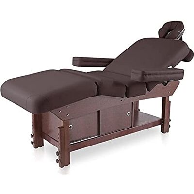 Quirumed SPA Tavolo con Ripiano e Ante Scorrevoli, Colore Marrone, Similpelle, Base in Legno, 210 x 69 cm, Altezza Regolabile, Testa e Braccioli Estraibili, Multiposizione Quirumed SPA Tavolo con Ripiano e Ante Scorrevoli, Colore Marrone, Similpelle, Base in Legno, 210 x 69 cm, Altezza Regolabile, Testa e Braccioli Estraibili, Multiposizione