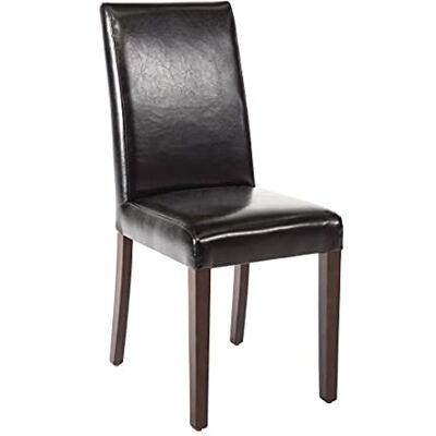 Bolero ecopelle sedia da pranzo, nero (confezione da 2) Bolero ecopelle sedia da pranzo, nero (confezione da 2)