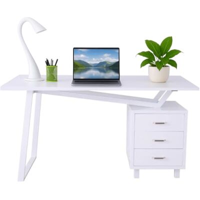 Techly scrivania per computer con tre cassetti bianco opaco effetto legno ampia area di lavoro ideale per ufficio studio o camera robusta e facile da assemblare Techly scrivania per computer con tre cassetti bianco opaco effetto legno ampia area di lavoro ideale per ufficio studio o camera robusta e facile da assemblare