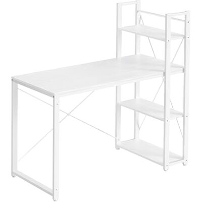 VASAGLE Scrivania con ripiani reversibili a sinistra o a destra, lunghezza 120 cm, tavolo da computer, per ufficio a casa, montaggio semplice, bianco acero LWD048W44 VASAGLE Scrivania con ripiani reversibili a sinistra o a destra, lunghezza 120 cm, tavolo da computer, per ufficio a casa, montaggio semplice, bianco acero LWD048W44