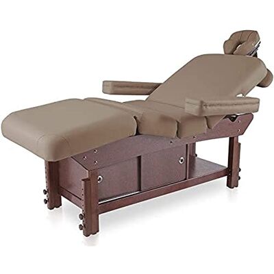 Quirumed SPA Tavolo con Ripiano e Ante Scorrevoli, Colore Visone, Similpelle, Base in Legno, 210 x 69 cm, Altezza Regolabile, Testa e Braccioli Estraibili, Multiposizione Quirumed SPA Tavolo con Ripiano e Ante Scorrevoli, Colore Visone, Similpelle, Base in Legno, 210 x 69 cm, Altezza Regolabile, Testa e Braccioli Estraibili, Multiposizione