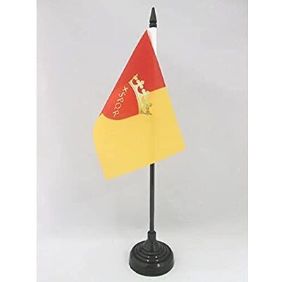 AZ FLAG Bandiera da Tavolo Città di Roma con stemma 15x10 cm Base Plastica Uso interno bandiera da tavolo italiana finitura cucita e bordi rinforzati con asta in plastica e base in plastica AZ FLAG Bandiera da Tavolo Città di Roma con stemma 15x10 cm Base Plastica Uso interno bandiera da tavolo italiana finitura cucita e bordi rinforzati con asta in plastica e base in plastica