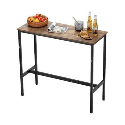 VEVOR Tavolo da Bar, Tavola da bistro, con Struttura in Metallo, Tavolo da Cucina Stretto e Lungo, Tavolo da pranzo, 991 x 406 x 902 mm, per Feste in Soggiorno Pranzo Caffè, Marrone e Nero VEVOR Tavolo da Bar, Tavola da bistro, con Struttura in Metallo, Tavolo da Cucina Stretto e Lungo, Tavolo da pranzo, 991 x 406 x 902 mm, per Feste in Soggiorno Pranzo Caffè, Marrone e Nero