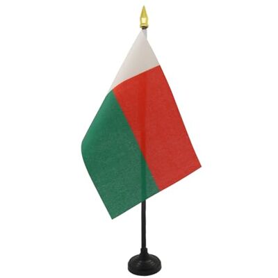 AZ FLAG Bandiera da Tavolo Madagascar 15x10 cm Base Plastica Uso interno bandiera da tavolo malgascia Madagasikara finitura cucita e bordi rinforzati poliestere 100D AZ FLAG Bandiera da Tavolo Madagascar 15x10 cm Base Plastica Uso interno bandiera da tavolo malgascia Madagasikara finitura cucita e bordi rinforzati poliestere 100D