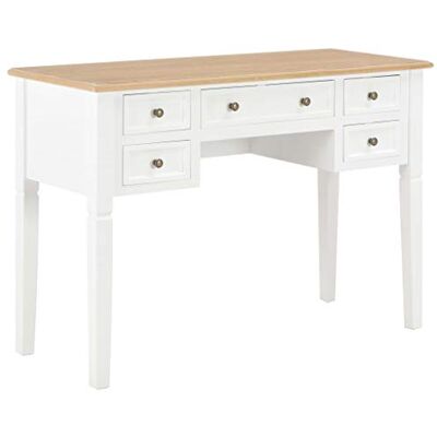 vidaXL Scrivania Design Semplice Classico Resistente Spaziosa con Cassetti Durevole Tavolo Studiolo Cattedra Studio Tavolino Bianco in Legno vidaXL Scrivania Design Semplice Classico Resistente Spaziosa con Cassetti Durevole Tavolo Studiolo Cattedra Studio Tavolino Bianco in Legno