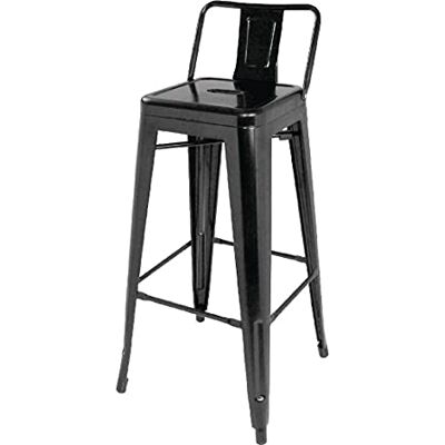 Bolero acciaio Bistro alto, con schienale, nero (confezione da 4) Bolero acciaio Bistro alto, con schienale, nero (confezione da 4)