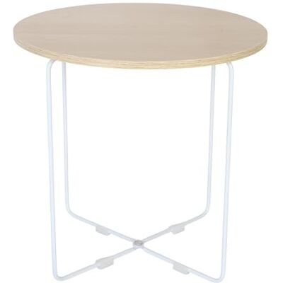 Relaxdays Tavolino, HxLxP: 40 x 40 x 40 cm, Design, Marrone Chiaro Scandinavo, rotondo MDF e metallo Relaxdays Tavolino, HxLxP: 40 x 40 x 40 cm, Design, Marrone Chiaro Scandinavo, rotondo MDF e metallo