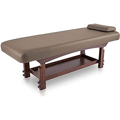 Quirumed Lettino SPA fisso in legno, colore visone, lettino da massaggio, altezza regolabile, similpelle, cuscino, foro facciale, base color wengè, stabile, imbottitura ad alta densità Quirumed Lettino SPA fisso in legno, colore visone, lettino da massaggio, altezza regolabile, similpelle, cuscino, foro facciale, base color wengè, stabile, imbottitura ad alta densità