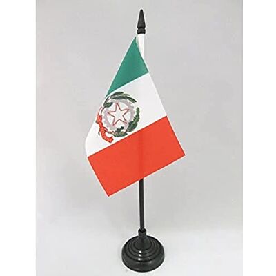 AZ FLAG Bandiera da Tavolo Stendardo presidenziale d'Italia 15x10 cm Uso interno bandiera da tavolo italiana finitura cucita e bordi rinforzati con asta in plastica e base in plastica AZ FLAG Bandiera da Tavolo Stendardo presidenziale d'Italia 15x10 cm Uso interno bandiera da tavolo italiana finitura cucita e bordi rinforzati con asta in plastica e base in plastica