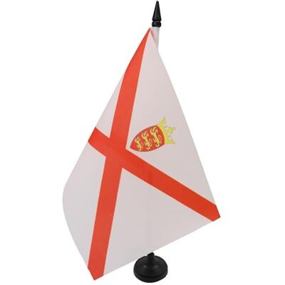 AZ FLAG Bandiera da Tavolo Jersey 21x14 cm Poliestere 100D Base Plastica Uso interno bandiera da tavolo dell'isola di Jersey finitura cucita e bordi rinforzati AZ FLAG Bandiera da Tavolo Jersey 21x14 cm Poliestere 100D Base Plastica Uso interno bandiera da tavolo dell'isola di Jersey finitura cucita e bordi rinforzati