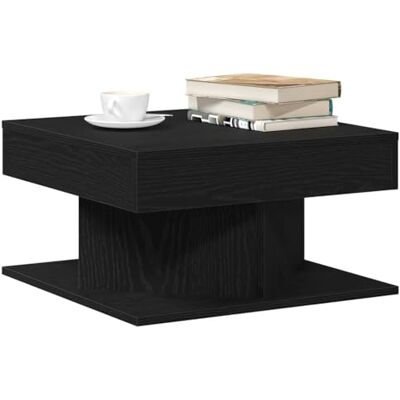 vidaXL Tavolino da Salotto Rovere Nero 57 x 57 x 30 cm, Salotto, mobili Moderni, tavoli Resistenti, Coffee Table alla Moda, Minimalista, Accento Centrale vidaXL Tavolino da Salotto Rovere Nero 57 x 57 x 30 cm, Salotto, mobili Moderni, tavoli Resistenti, Coffee Table alla Moda, Minimalista, Accento Centrale