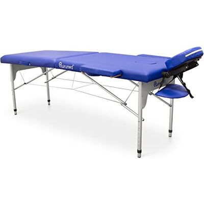 Quirumed Lettino da massaggio pieghevole Easy in alluminio, colore blu, 186 x 66 cm, lettino da massaggio, similpelle, leggero, portatile, regolazione telescopica in altezza, fino a 140 kg Quirumed Lettino da massaggio pieghevole Easy in alluminio, colore blu, 186 x 66 cm, lettino da massaggio, similpelle, leggero, portatile, regolazione telescopica in altezza, fino a 140 kg
