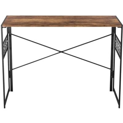 FurnitureR Computer Workstations, Laptop Folding Desk, Iron Mesh with 8 S-Hooks, MDF & Metal Frame, Portable Desk for Home Office, Writing Table for Living Room, Bedroom, Dormitory, 100 x 50 x 72 cm FurnitureR Computer Workstations, Laptop Folding Desk, Iron Mesh with 8 S-Hooks, MDF & Metal Frame, Portable Desk for Home Office, Writing Table for Living Room, Bedroom, Dormitory, 100 x 50 x 72 cm