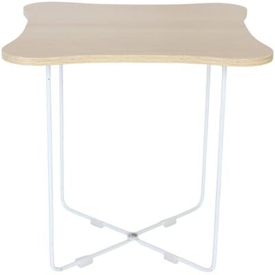 Relaxdays Tavolino, HxLxP: 40 x 40 x 40 cm, design scandinavo, MDF e metallo, tavolino da salotto, naturale/bianco Relaxdays Tavolino, HxLxP: 40 x 40 x 40 cm, design scandinavo, MDF e metallo, tavolino da salotto, naturale/bianco