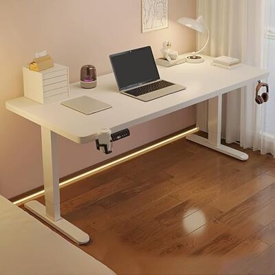 SDdPulse Scrivania regolabile in altezza regolabile per computer con portabicchieri e gancio per cuffie, robusta struttura in acciaio, tavolo da gioco con poggiapiedi, 120 x 60 cm, bianco, 120 x 60 cm SDdPulse Scrivania regolabile in altezza regolabile per computer con portabicchieri e gancio per cuffie, robusta struttura in acciaio, tavolo da gioco con poggiapiedi, 120 x 60 cm, bianco, 120 x 60 cm