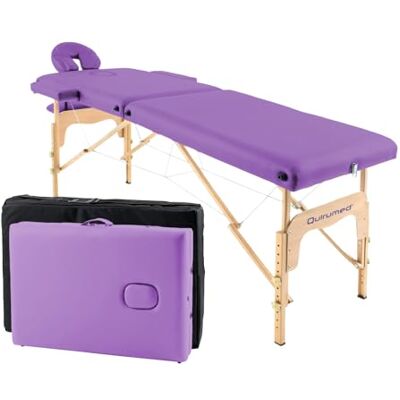 Quirumed Easy Lettino da massaggio pieghevole in legno, colore viola, 182 x 60 cm, similpelle, portatile, testa rimovibile leggera, foro facciale, altezza regolabile, fino a 120 kg Quirumed Easy Lettino da massaggio pieghevole in legno, colore viola, 182 x 60 cm, similpelle, portatile, testa rimovibile leggera, foro facciale, altezza regolabile, fino a 120 kg