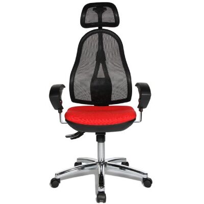 Topstar Open Point Deluxe Sedia Ufficio Girevole, Schienale in Rete, Nera Rossa Topstar Open Point Deluxe Sedia Ufficio Girevole, Schienale in Rete, Nera Rossa