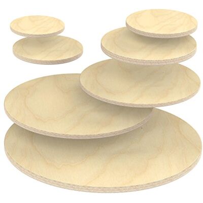AUPROTEC Pannello Multistrato 18mm Piano rotondo Ø 500 mm tavola di legno compensato betulla tagliato tondo per tavolo bistró bar tavolino caffè tavolo da giardino ecc. AUPROTEC Pannello Multistrato 18mm Piano rotondo Ø 500 mm tavola di legno compensato betulla tagliato tondo per tavolo bistró bar tavolino caffè tavolo da giardino ecc.