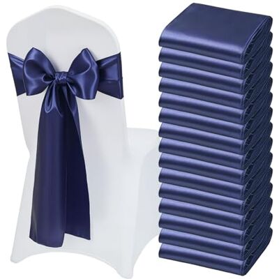 VEVOR Fasce per Sedie in Raso con Fiocchi, Fasce per Sedie per Legare, Nastri per Sedia Fiocchi di Nozze per Matrimoni, Feste, Banchetti, Coprisedie per Banchetti, 275x17 cm, 50 Pezzi, Blu Navy VEVOR Fasce per Sedie in Raso con Fiocchi, Fasce per Sedie per Legare, Nastri per Sedia Fiocchi di Nozze per Matrimoni, Feste, Banchetti, Coprisedie per Banchetti, 275x17 cm, 50 Pezzi, Blu Navy
