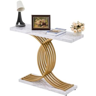 VEVOR Tavolo Stretto Dietro Divano, Tavolino da Ingresso Lungo a 1 Livello e Tavola da Corridoio Sottile, con Struttura in Metallo, per Ingresso, Corridoio, Soggiorno, 100 x 30 x 81 cm VEVOR Tavolo Stretto Dietro Divano, Tavolino da Ingresso Lungo a 1 Livello e Tavola da Corridoio Sottile, con Struttura in Metallo, per Ingresso, Corridoio, Soggiorno, 100 x 30 x 81 cm