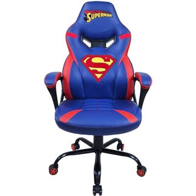 SUBSONIC Sedia da gaming, sedia da ufficio Superman, sedia da gaming per bambini, comoda seduta a dondolo, poggiatesta e braccioli integrati, schienale ergonomico, altezza regolabile Blu e rosso SUBSONIC Sedia da gaming, sedia da ufficio Superman, sedia da gaming per bambini, comoda seduta a dondolo, poggiatesta e braccioli integrati, schienale ergonomico, altezza regolabile Blu e rosso