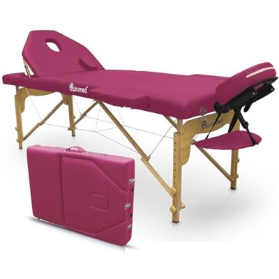 Quirumed Elite Lettino da massaggio pieghevole in legno, rosa, 194 x 70 cm, similpelle, portatile, schienale pieghevole, testa rimovibile, foro facciale, altezza regolabile, fino a 150 kg Quirumed Elite Lettino da massaggio pieghevole in legno, rosa, 194 x 70 cm, similpelle, portatile, schienale pieghevole, testa rimovibile, foro facciale, altezza regolabile, fino a 150 kg