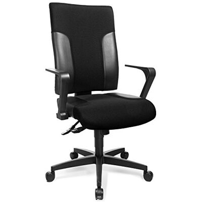 Topstar , Sedia giravole da ufficio Two 20 con braccioli fissi R2 OPA, rivestimento in tessuto, Nero (Schwarz) Topstar , Sedia giravole da ufficio Two 20 con braccioli fissi R2 OPA, rivestimento in tessuto, Nero (Schwarz)