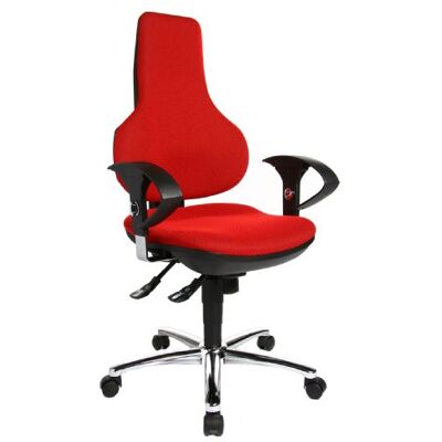 Topstar Sedia giravole da Ufficio Ergo Point SY Deluxe incl. Braccioli Regolabili in Altezza, Rosso Topstar Sedia giravole da Ufficio Ergo Point SY Deluxe incl. Braccioli Regolabili in Altezza, Rosso