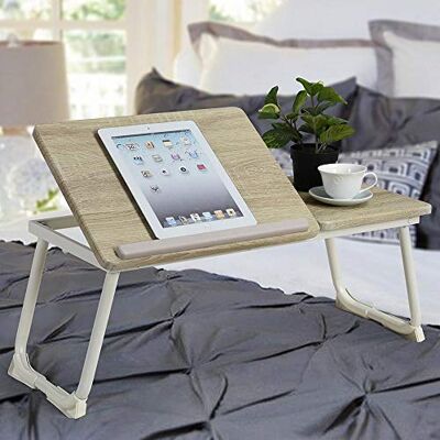 BAKAJI Tavolino Vassoio Colazione da Letto Divano Tavolo Porta Tablet Notebook PC Laptop Struttura in Metallo Pieghevole Leggio Piano in Legno Inclinabile Dimensione 65 x 30 cm (Beige) BAKAJI Tavolino Vassoio Colazione da Letto Divano Tavolo Porta Tablet Notebook PC Laptop Struttura in Metallo Pieghevole Leggio Piano in Legno Inclinabile Dimensione 65 x 30 cm (Beige)