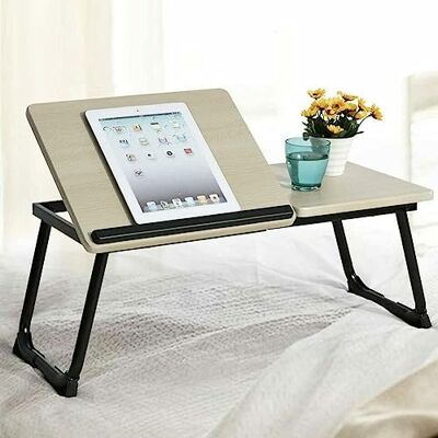 BAKAJI Tavolino Vassoio Colazione da Letto Divano Tavolo Porta Tablet Notebook PC Laptop Struttura in Metallo Pieghevole Leggio Piano in Legno Inclinabile Dimensione 65 x 30 cm (Nero) BAKAJI Tavolino Vassoio Colazione da Letto Divano Tavolo Porta Tablet Notebook PC Laptop Struttura in Metallo Pieghevole Leggio Piano in Legno Inclinabile Dimensione 65 x 30 cm (Nero)