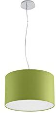 Olux ILLUMINAZIONE Lampadario Soggiorno Moderno in Tessuto, Lampadario a Sospensione Ideale per Salotto e tutte le stanze della Tua Casa, Perfetto per Led,Made in Italy(Mod.Roary-Verde acido-35cm)