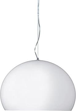 Kartell Small FL/Y Lampada da Soffitto, Bianco Opaco, Diametro 38cm