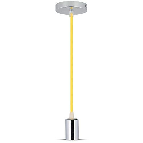 V-TAC – , serie Portalampada cromato vt-7338) lampada a sospensione cromo + Cavo, Ø36 x 60 mm giallo