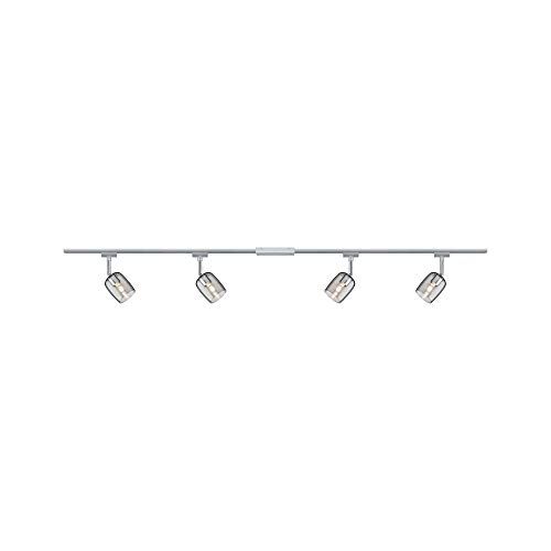 Paulmann URail Sistema di illuminazione a binario Set Blossom max. 4 binari luminosi da 10 Watt cromo opaco, cromo vetro opaco lampada da soffitto satinata metallo, plastica binari a soffitto G9