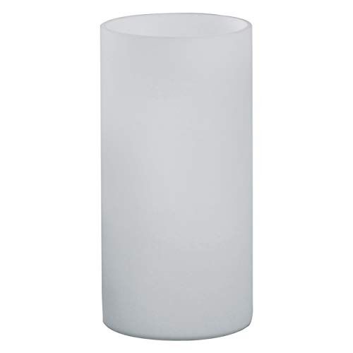 Eglo Geo Lampada da tavolo minimalista, lampada da comodino in vetro opalino opaco, lampada da soggiorno in bianco, lampada con interruttore, attacco E14