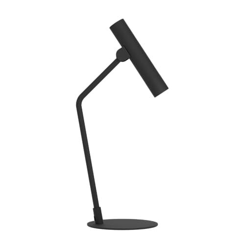 Eglo Almudaina Lampada da tavolo LED, lampada da comodino minimalista, in metallo nero, per camera da letto e soggiorno, colore luce bianco caldo