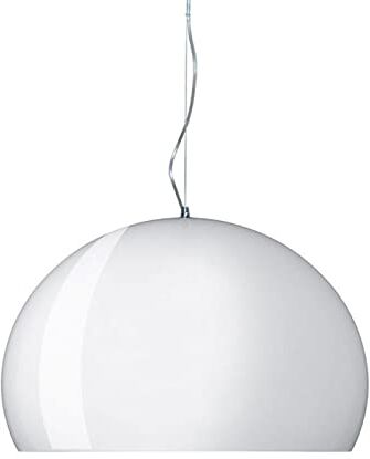 Kartell Small FL/Y Lampada da Soffitto E27, 15 W, Bianco Lucido, Diametro 38cm