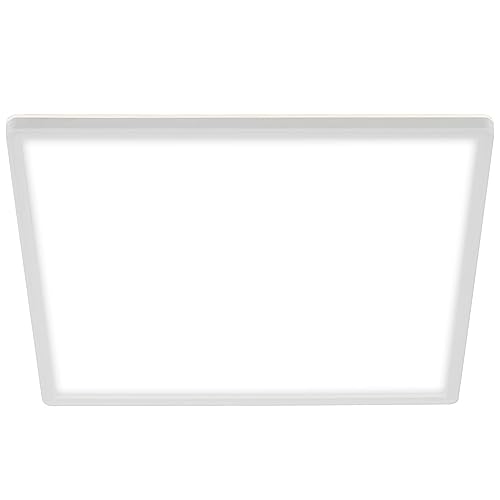 Briloner Leuchten Pannello Luminoso Quadrato Slim a soffitto – Ultrapiatto e retroilluminato – Scheda LED Integrata, 18 Watt, 2400 lm, Luce Bianca W