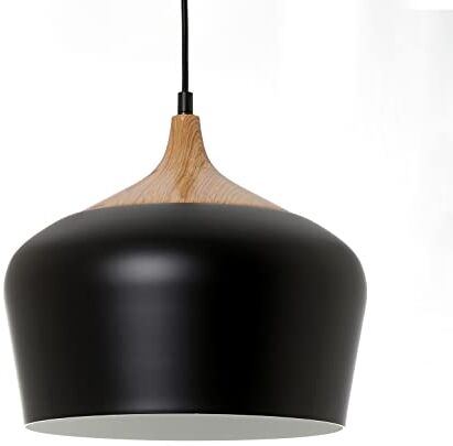 LUSSIOL Lampadario Britta S Nero, Sospensione Metallo, 60 W, Nero, Ø 30 x H 25 cm