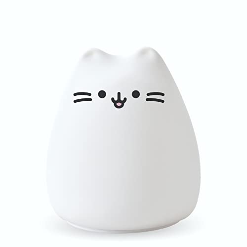 InnoGIO GIOKitty Mini, Luce Notturna per Bambini a Forma di Gatto, Silicone Morbido, 7 Colori Alternati, Lampada da Comodino con Design Animali, Adatto ai Neonati