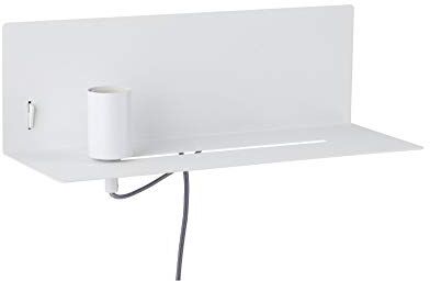 Paulmann Applique Devara con portaoggetti Max. 40 Watt Bianco Luce da Lettura Metallo Lampada da Parete E27