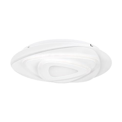 Eglo Palagiano Lampada LED da soffitto rotonda, plafoniera in plastica bianca, plafoniera per ufficio, corridoio e cucina, luce bianca neutra, diametro 30 cm