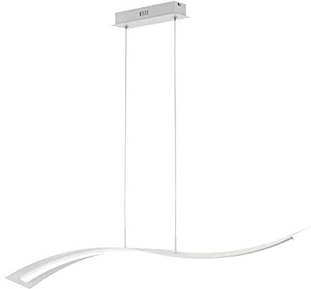 Trio-Leuchten Salerno  Lampadario a sospensione, in metallo bianco opaco, con LED da 35 Watt, interruttore dimmer