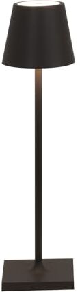 Zafferano , Lampada Poldina Micro, Lampada da Tavolo Ricaricabile e Senza Fili con Controllo Touch, Adatta per Salotto ed Esterni, Dimmer, 2200-3000 K, Altezza 27,5 cm, Colore Nero