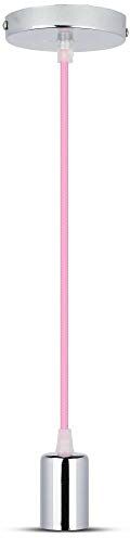 V-TAC – , serie Portalampada cromato vt-7338) lampada a sospensione cromo + Cavo, Ø36 x 60 mm Rosa