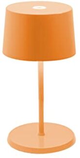 Zafferano , Lampada Olivia Mini, Lampada da Tavolo Portatile e Ricaricabile con Controllo Touch, Adatta per Salotto ed Esterni, Dimmer, 2700-3000 K, Altezza 22 cm, Colore Arancio