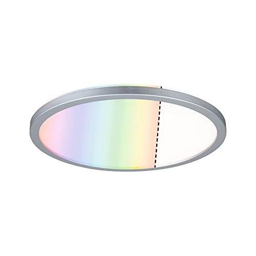 Paulmann LED Atria Shine , Rotondo, 293 mm, Incluso 1 Pannello Luminoso da 12 W, dimmerabile, RGBW, con Controllo Cromo, Opaco, in plastica, Chrome Matt, Ø 293mm