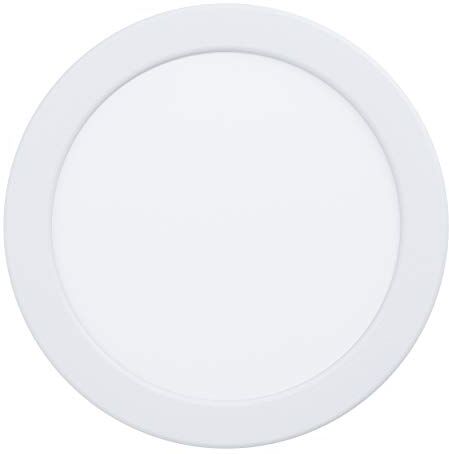 Eglo Fueva 5, Faretto LED da incasso, diametro 16,6 cm, faretto LED in acciaio e superficie luminosa in plastica, bianco, piatto, profondità di montaggio ridotta a 26 mm, bianco caldo